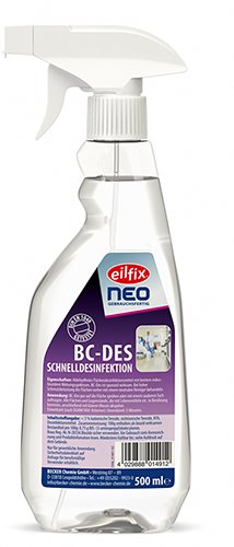 BC-DES Schnelldesinfektion 1L - getestet nach DIN EN 1040 - 12 Sprühflaschen